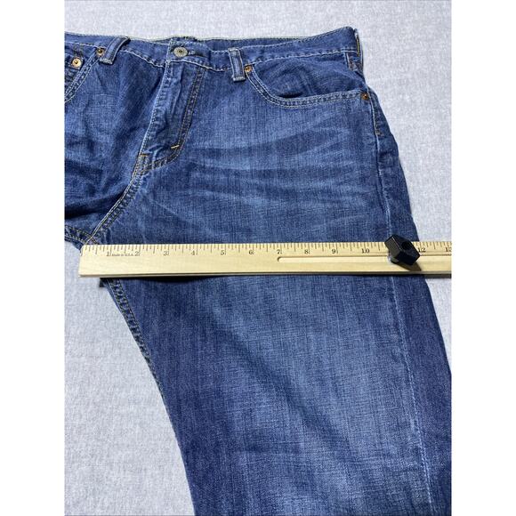 Levis 527 Jeans Mens Tag 33x30 Actual 33x29 Blue Bootcut Slim Western Dark - Picture 12 of 13
